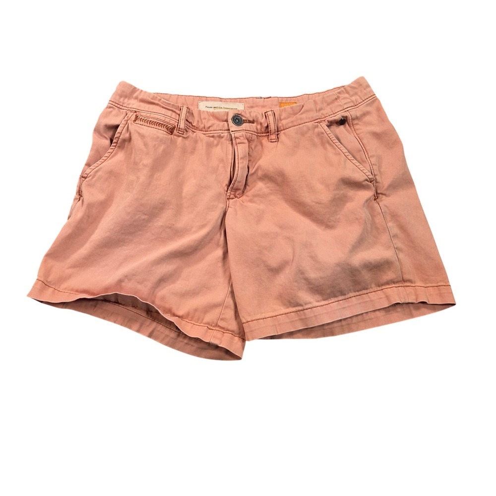 Pilcro and the Letterpress Hyphen Chino Shorts Coral Pink 27